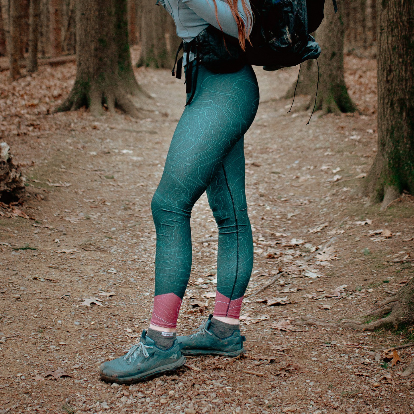 The Trek Shaded Seafoam TOPO Women's Leggings